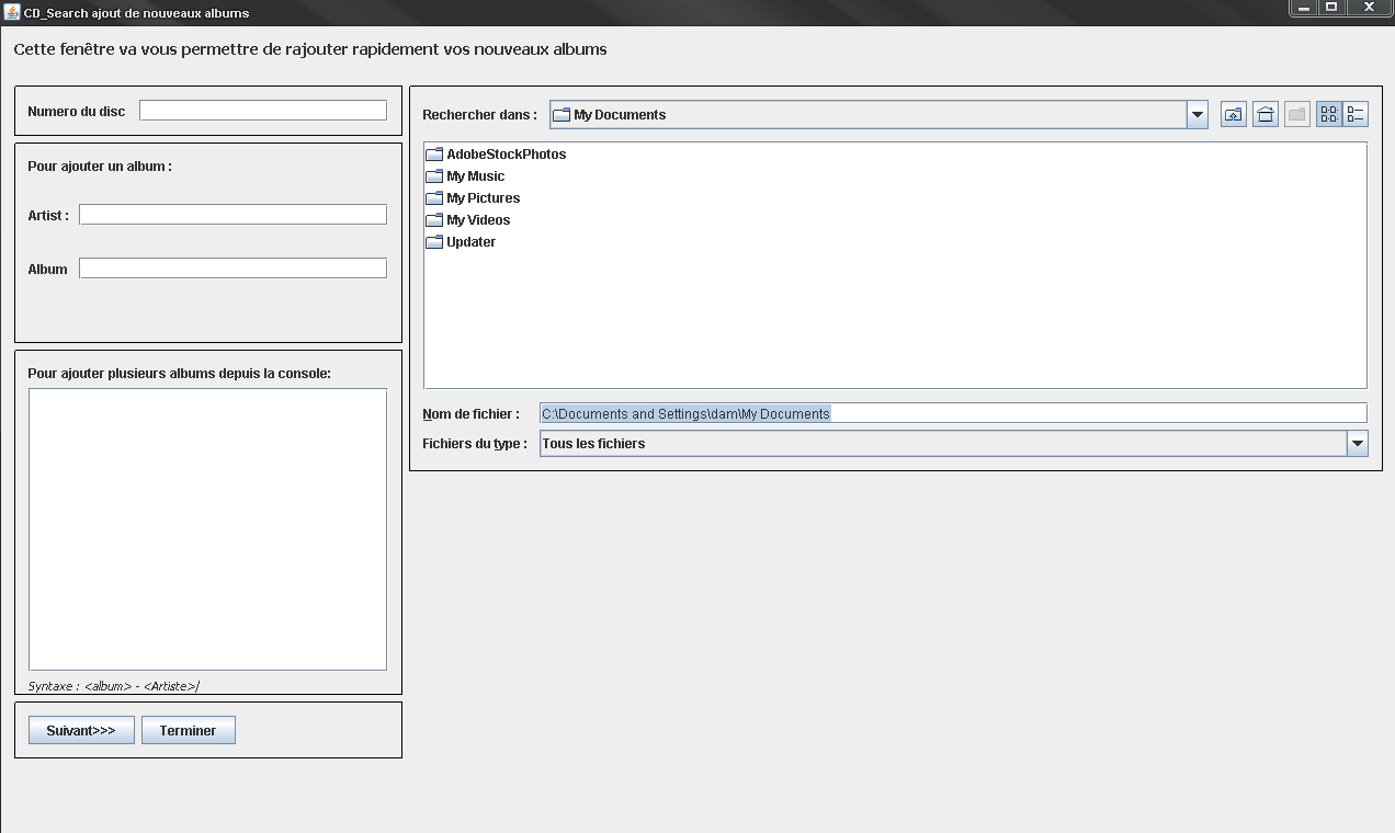 ajout données C.D_Search